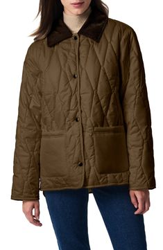 Bernardo Corduroy Collared Quilted Jacket | Nordstromrack Fall Quilted Jacket With Corduroy Collar And Long Sleeves, Fall Quilted Jacket With Corduroy Collar, Spring Outerwear With Corduroy Collar, Winter Quilted Jacket With Corduroy Collar, Quilted Collared Outerwear For Fall, Quilted Collared Fall Outerwear, Khaki Quilted Jacket For Fall, Fall Quilted Collared Outerwear, Holland Cooper