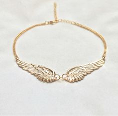 Fairy Choker, Pendant Aesthetic, Feather Angel Wings, Big Pendant, Gold Angel Wings, Angel Wing Necklace, Angel Wing Pendant, Vintage Angel, Fairy Jewelry