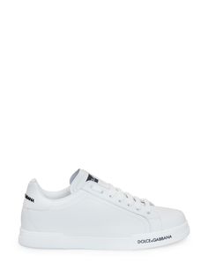 External: 100% Calfskin Internal: 57% Calfskin, 24% Polyester, 11% Sheep leather, 8% Natural rubber Highlights White, Light Sneakers, Feminine Chic, Stefano Gabbana, White Leather Sneakers, Sheep Leather, Leather Logo, Bad News, The Bad