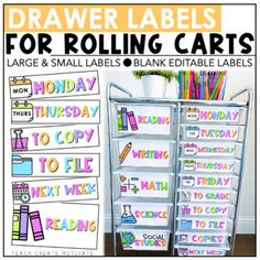 the back to school labels for rolling carts