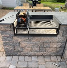 Built-in Uruguayan Grill with Side Brasero and Steel Firebox - Heritage Backyard Backyard Grill Ideas, Brick Grill, Charcoal Grilling, Backyard Grill, Grill Ideas, Brick Bbq, Wood Grill, Custom Grill, Patio Grill