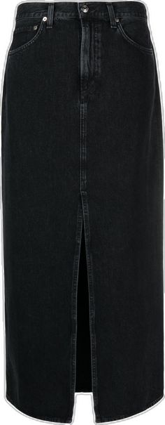 Denim Skirt Black, Skirt Black, Denim Skirt, Mid Rise, Skirt, Black