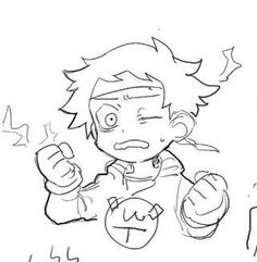 a drawing of an anime character pointing at something with one hand and the other thumb up