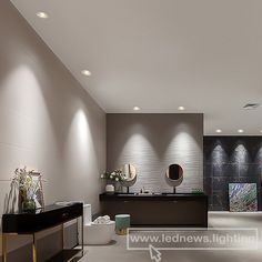 a modern bathroom with black and white decor