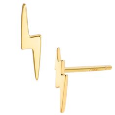 PRICES MAY VARY. Minimalist lightning bolt flash tiny stud earrings made of gold plated 18 carat 925 sterling silver. These edgy earrings are made to go with you anywhere and everywhere, you won't notice you're wearing them until they get you plenty of compliments. Use them as lobe earrings, cartilage earrings, helix earrings or tragus earrings. Hypo-allergenic, lightweight and minimalist. Lighting Bolt Earrings, Lobe Earrings, Thunder Bolt, Gold Lightning, Bolt Earrings, Lighting Bolt, Edgy Earrings, Lightning Bolt Earrings, Diamond Videos