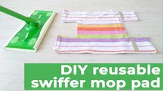 the diy reusable swiffer mop pad is on the floor