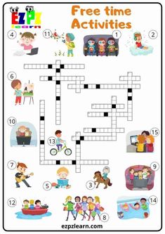 a crossword puzzle for kids with pictures and words to help them learn how to use it