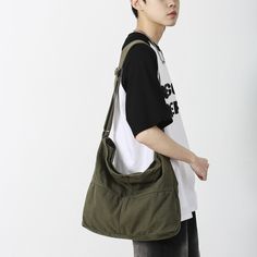 Simple Solid Color College Shoulder Bag Women Male Student Canvas Crossbody Bag Men Cool Schoolbags Korean Shopping, Crossbody Bag Men, Travel Messenger Bag, Women Backpack Fashion, Bag Y2k, Soft Pattern, Daily Bag, Women Crossbody Bag, Commuter Bag