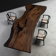 KAZANA HOME Cuved Live Edge Walnut Black Epoxy Table Live Wood Table, Live Edge Table Dining Rooms, Live Edge Wood Dining Table, Black Epoxy Table, Custom Wood Dining Table, Epoxy Resin Dining Table, Top Types, Wood Slab Dining Table, Wood Conference Table