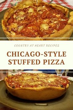 the chicago style stuffed pizza is ready to be eaten