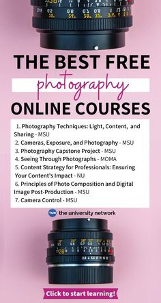 the best free photography online courses for beginners to learn how to use camera equipment