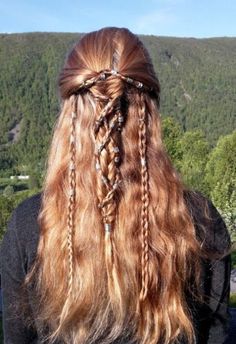 Viking Hairstyles For Women, Vikings Hair, Viking Hairstyles, Women With Long Hair, Boho Braid, Hair Bling, Bling Hair