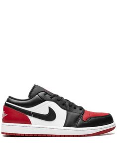 Jordan Air Jordan 1 Low "Bred Toe" Sneakers | Black | FARFETCH Jordan 1 Low Bred Toe, Jordan 1 Low Bred, Jordan Wings, Jordan Air, Wings Logo, Air Jordan 1 Low, Red Logo, Jordan 1 Low, Air Jordan 1