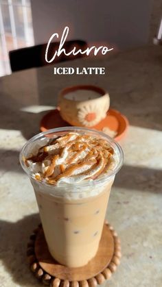 the iced latte is ready to be eaten