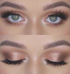 Bird Makeup, Rose Gold Eye Makeup, Make Up Gold, Gold Eye Makeup, Rose Gold Makeup