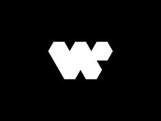 the letter w is made up of white letters on a black background with an arrow in the center