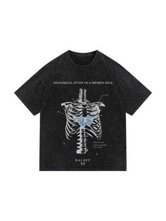 Men's Washed Skull Graphic Tee - AnotherChill Butterfly Shirt Outfit, Anatomical Study, Top Streetwear Brands, Rock Vintage, Broken Soul, Mia 3, Estilo Hip Hop, American People, Pop Punk