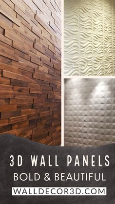 Many Design’s to choose from. Transform your accent walls and make a statement! Driftwood Accent Wall, 3d Accent Wall Diy, Wood Wall Panels Ideas, Removable Wall Panels Ideas, Textured Wallpaper Accent Wall Bedroom, Tile Accent Wall Office, Plastic Panels Wall, Easy Feature Wall Ideas, Teak Accent Wall