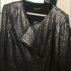 Medium Gorgeous Express Blazer Black Sequined Outerwear For Fall, Blazer Suit, Suit Jacket, Jackets & Coats, Jackets For Women, Blazer, Women Shopping, Black, Color