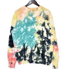 Tie Dye Crewneck Sweatshirt Multicolored Size Medium  * Size on Tag : S * Manual Measurement (inch) : Chest 22, Length 28, Shoulder 20.5, Sleeve 26.5, Hem 17.5. * Recommended for Size : Medium (M) & (L) Large. * Color : Multicolored  * Condition : Used Condition. * See photos for details. 106 Tie Dye Crewneck Sweatshirts, Tie Dye Crewneck, Dye Sweatshirt, Tie Dye Sweatshirt, Tie And Dye, Paper Dolls, Medium Size, Crewneck Sweatshirt, Batik