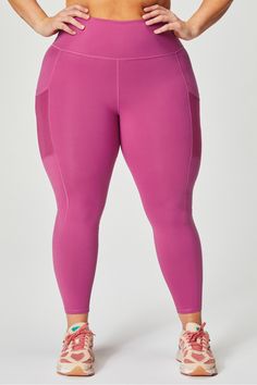 On-The-Go PowerHold® High-Waisted Legging Fabletics pink female Activewear >> Womens >> Bottoms >> Leggings >> Full Length PowerHold plus Training Chafe-Resistant/External Pockets/Hidden Pockets/Moisture-Wicking/UPF Protection Our 5-star pocket style in PowerHold® Pink Compressive Go-dry Leggings, Pink Yoga Bottoms With Contoured Waistband, Pink Workout Bottoms With Contoured Waistband, Pink Athleisure Activewear With Contoured Waistband, Pink Go-dry Yoga Pants, Compression Pink Yoga Pants With Go-dry, Pink Activewear With Contoured Waistband For Gym, Functional Pink Compression Bottoms, Female Activewear