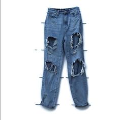 Bin0011urban Outfitters Bdg Mom High Rise Women’s Blue Denim Distressed Jeans Size 25, Condition New, With Tags, Material 100% Cotton, Measurement Waist 24” Hips 30” Inseam 28” Overall Length 38” Rise 12” High Rise Grunge Denim Blue Jeans, High Rise Grunge Jeans In Denim Blue, High Rise Grunge Denim Jeans, High Rise Medium Wash Bottoms With Holes, High Rise Ripped Grunge Jeans, Ripped High Rise Grunge Jeans, Grunge High Rise Ripped Jeans, High Rise Denim Blue Bottoms With Holes, High Rise Denim Jeans With Holes