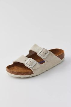 Birkenstock Arizona Soft Footbed Leather Sandal | Urban Outfitters Comfortable Double Strap Leather Footbed Sandals, Classic Double Strap Cushioned Footbed Sandals, Urban Outfitters Style, Birkenstock Arizona, Women Men Shoes, Beauty Brand, Birkenstock, Leather Sandals, Arizona