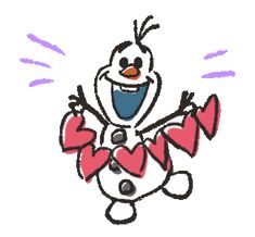 a drawing of a snowman with hearts on his chest