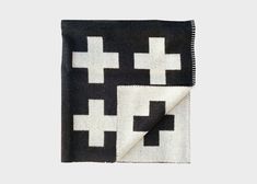 CRUX Blanket - Black/Off-White by Pia Wallen Cross Blanket, Strong Symbol, Weaving Machine, Cross Symbol, Diy Cross, Blanket Black, Traditional Weaving, Swedish Design, Wall Crosses