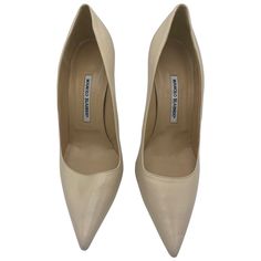 Product details: The pumps feature skinny heel and pointy toe design. Blahnik Shoes, Toes Designs, Manolo Blahnik Shoes, Pumps Shoes, Leather High Heels, Heel Pumps, Toe Designs, High Heel Pumps, Manolo Blahnik