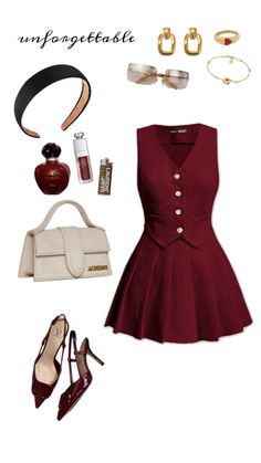 Cherry Inspired Outfit, Grammy Awards Red Carpet, Ropa Upcycling, Burgundy Outfit, Downtown Outfits, Of Outfits, Red Outfit