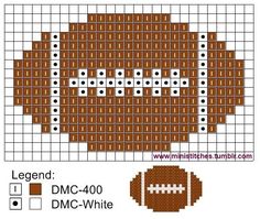 a cross stitch pattern with a football on it