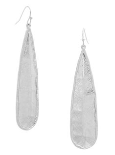 Textured worn silver teardrop shape dangle earrings. Measurements: Length 2 1/2" *All Jewelry is Final Sale* Final Sale, Paisley, Dangle Earrings, Drop Earrings, Boutique, Silver