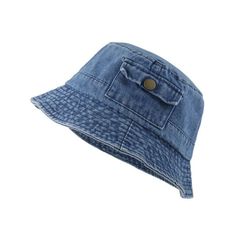 Pocket Accent Denim Bucket Hat DetailsTrending Bucket Hat StyleWashed Denim100% Cotton denimSnap pocket accentAdjustable inside tiesOne Size Fits Teen-Adult Style: bucket hat, denim Embellishment: pocket, snap Closure: adjustable Material Composition: 100% Cotton denim Denim Embellishment, Bucket Hat Style, Denim Bucket Hat, Denim Hat, Hat Style, Denim Material, Washed Denim, Hat Hairstyles, Denim Wash