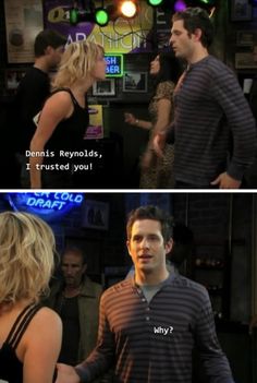 two pictures of people standing in front of a bar and one is talking to the other