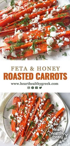 roasted carrots with feta and honey are the perfect side dish for any meal