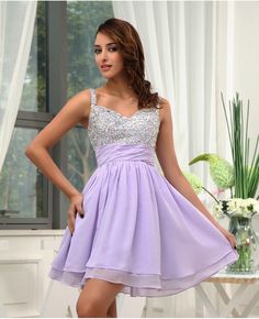 A-line Sweetheart Short Chiffon Homecoming Dress With Beading #OP3115 $129.5 - GemGrace.com Lilac Prom Dress, Junior Formal Dresses, Homecoming Dresses Sparkly, Dresses For Juniors, Popular Prom Dresses, Prom Dress 2014, Chiffon Cocktail Dress, Short Prom Dresses, 2014 Dresses