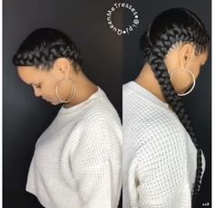 Two Braids Style, Jumbo Cornrows, New Hair Look, Braid Trends, 2 Braids, Quick Hair