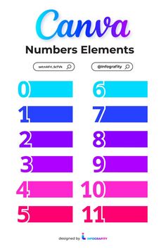 the numbers are arranged in different colors