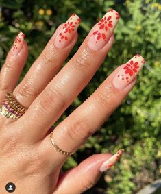 Red Mexican Nails, Nail Goals, 2024 Nails, Hippie Nails, Happy Nails, Minimal Nails, Nails Diy