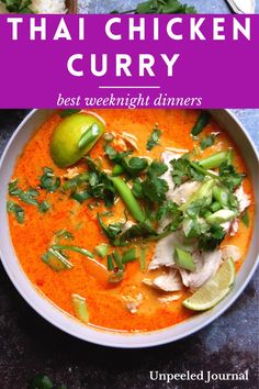 Thai Curry Chicken Recipe Red Thai Curry Chicken, Thai Red Curry Chicken Recipe, Thai Red Curry Soup, Thai Red Curry Recipe, Red Curry Recipe, Thai Coconut Curry, Thai Chicken Curry, Red Curry Chicken, Clean Chicken