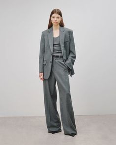 * 53% Polyester, 43% Virgin Wool, 4% Elastane * Italian stretch wool * Back vent * Chest welt pocket * Flap pockets * Interior chest pocket * Oversized, boxy fit Ron Herman, Boyfriend Pants, Boyfriend Jacket, Storm Grey, Nili Lotan, Cotton Jacket, Colored Blazer, Flap Pocket, Welt Pocket