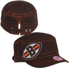 New Era Cleveland Browns Ladies Chic Cadet Military Hat - Brown Ohio Is For Lovers, Go Browns, Cadet Hat, Military Hat, Brown Hats, Brown Outfit, Spirit Wear