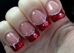 70+ Christmas Nail Art Designs for Short Nails - HubPages Christmas Acrylics, French Manicures, Fingernail Designs, French Manicure Nails, Christmas Gel Nails, Her Nails, Christmas Nail Art Designs, Christmas Nails Acrylic, Manicure Ideas