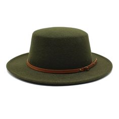 Style: Wool Felt Flat Top Fedora HatsItem Type: Fedora jazz hats, women fashion hats, hat fashion women, women's fedora hat, women's hatPattern Type: SolidDetail: Narrow Belt BuckleFeature: Fashion accessory, sun protectionSize: 22.05-22.83in / 56-58cmMaterial: CottonMaterial: PolyesterMaterial: Wool Winter Flat Brim Boater Hat, Trendy Winter Boater Hat With Flat Brim, Trendy Flat Brim Boater Hat For Winter, Wide Brim Top Hat For Spring, Trendy Flat Bill Hat For Winter, Trendy Flat Bill Winter Hats, Trendy Winter Flat Bill Hat, Adjustable Wide Brim Bucket Hat For Fall, Hat Fashion Women