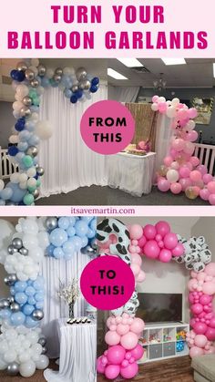 balloon garlands and balloons for a birthday party