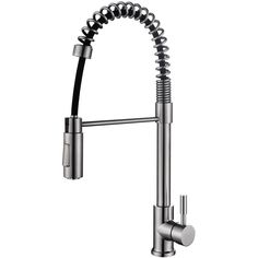 a kitchen faucet with a sprayer attached to it