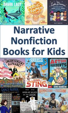 the book cover for narrative non fiction books for kids