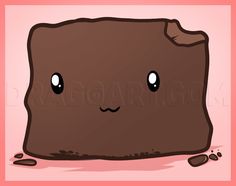 a brown piece of bread with eyes on it