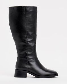 Heavenly Soles Velma Leather Knee High Boots Extra Wide EEE Fit Super Curvy Calf | JD Williams Casual Leather Heeled Boots With Padded Heel, Medium Heel Shoes, Suede Cowboy Boots, Knee High Boots Flat, Western Style Boots, Leather Knee High Boots, Knee High Heels, High Heel Boots Knee, Black Boots Women